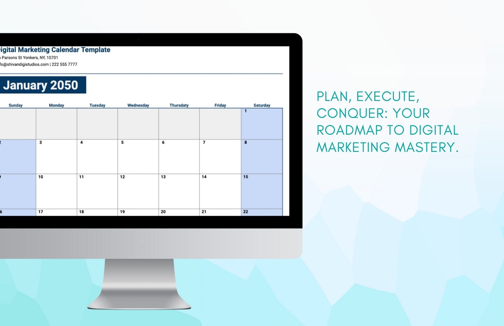 Digital Marketing Calendar  Template