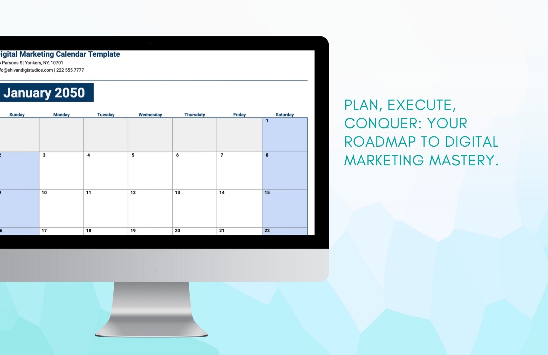Digital Marketing Calendar  Template