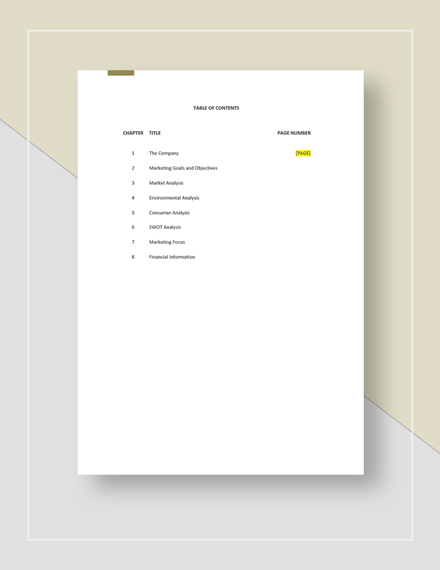 Marketing Plan for Small Business Template