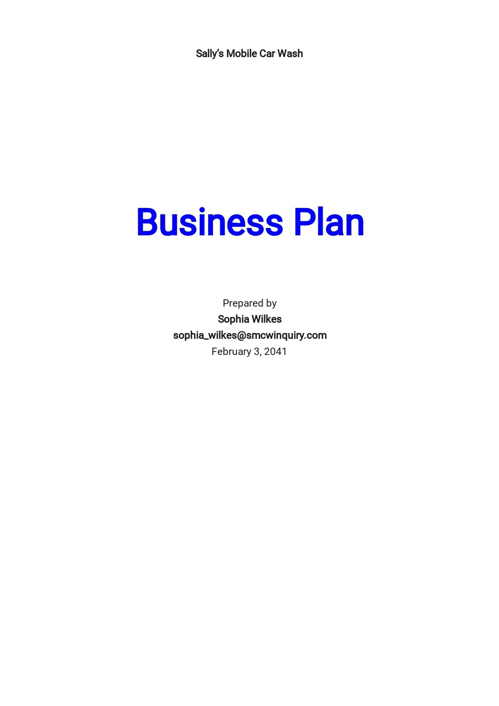 mobile car wash business plan template pdf