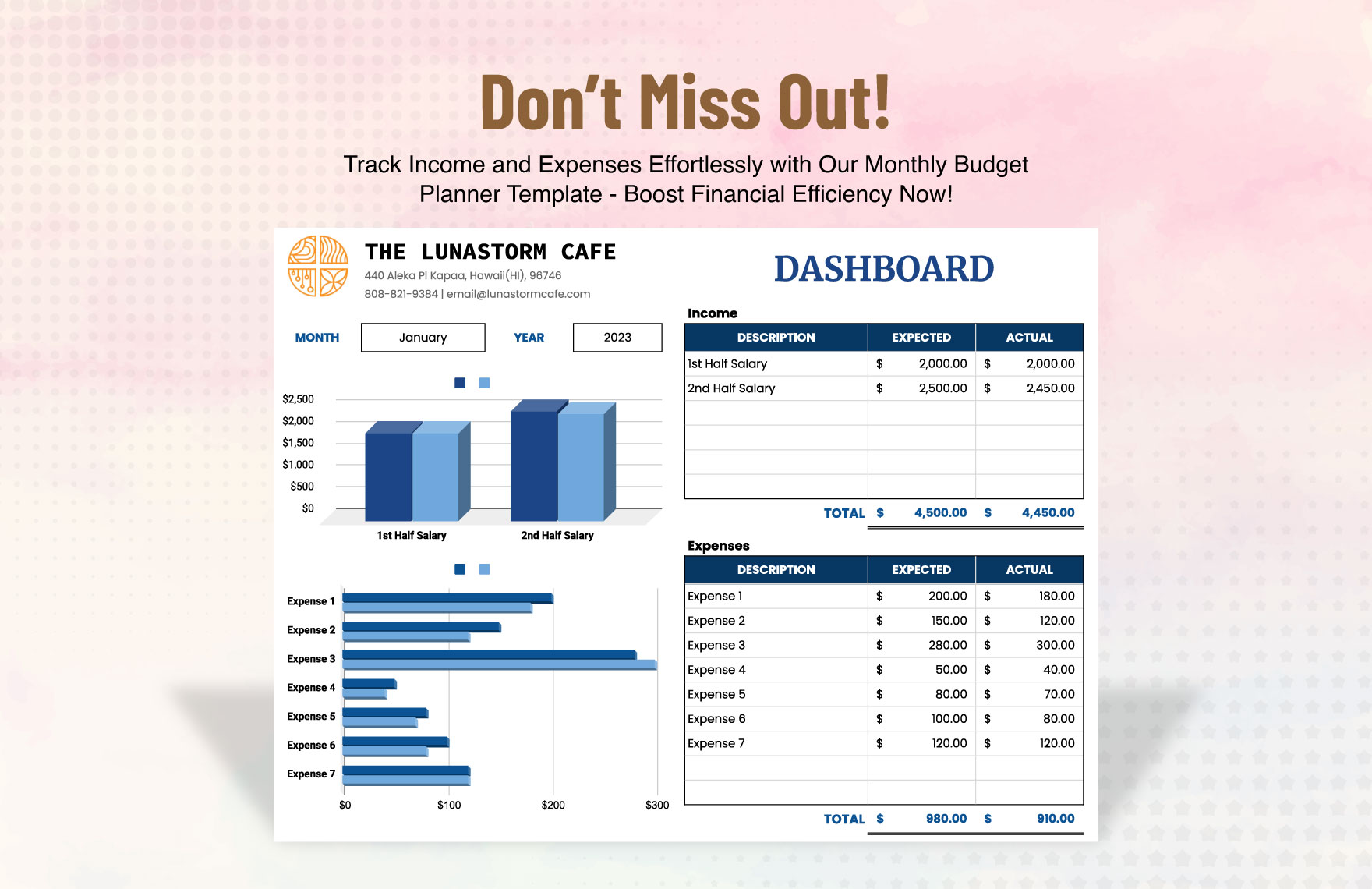 Monthly Budget Planner Template