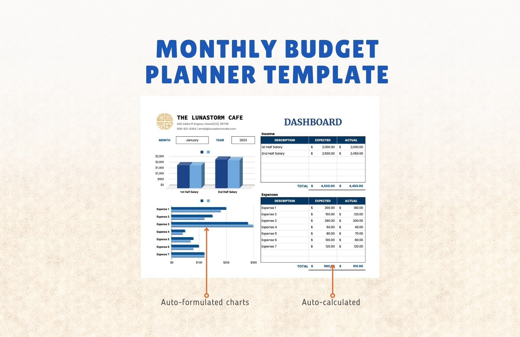 Monthly Budget Planner Template