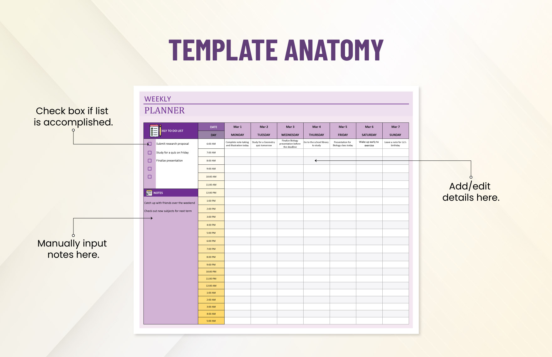 Weekly Planner Template