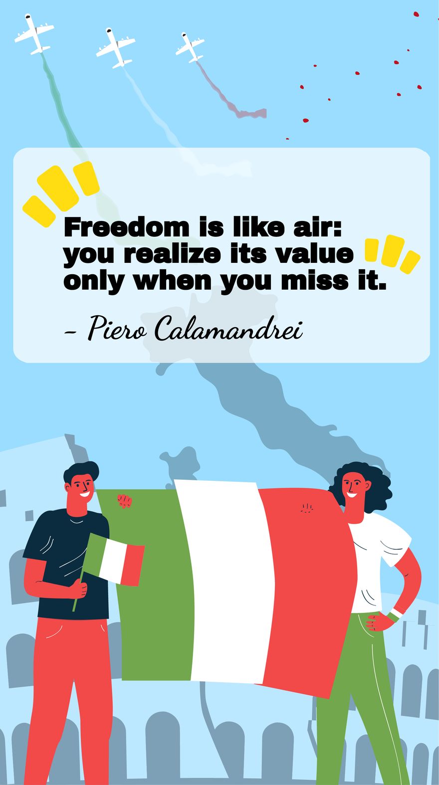 Free Italy Liberation Day Quote in JPG