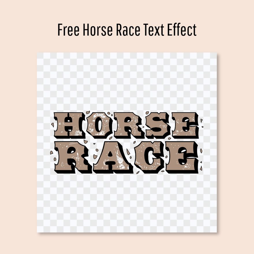 Free Horse Race Text Effect in Illustrator, PSD, EPS, SVG, JPG, PNG