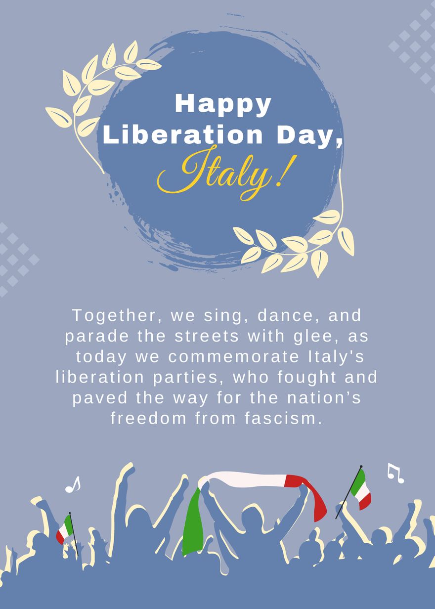 Italy Liberation Day Greeting Card in Illustrator, Word, EPS, JPG, PNG