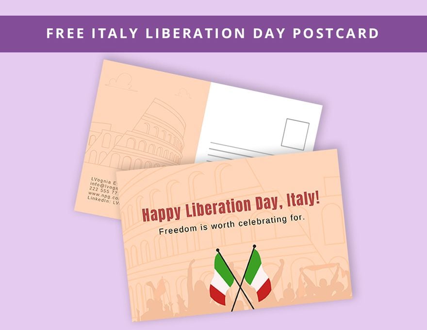 Italy Liberation Day Postcard