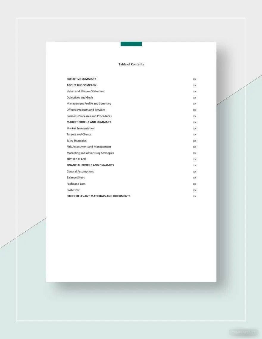 Product Business Plan Template