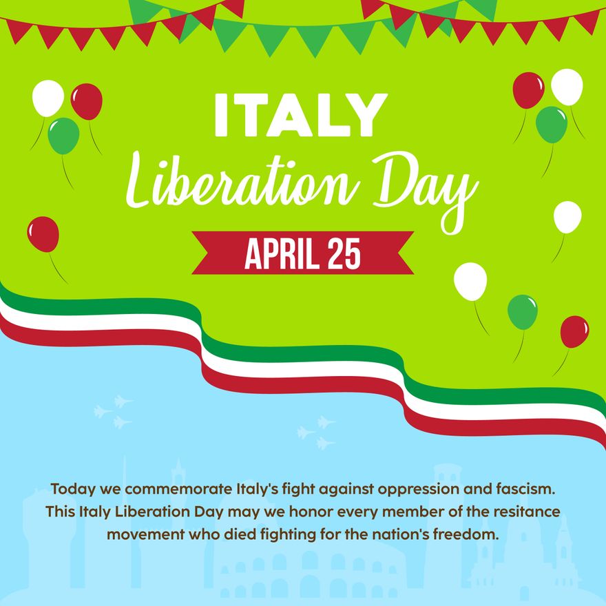 Free Italy Liberation Day Event - EPS, Google Docs, Illustrator, JPEG ...