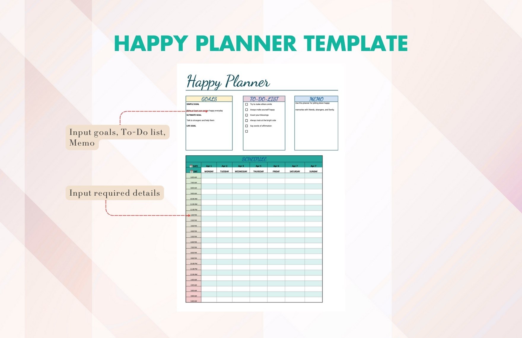 Happy Planner Template