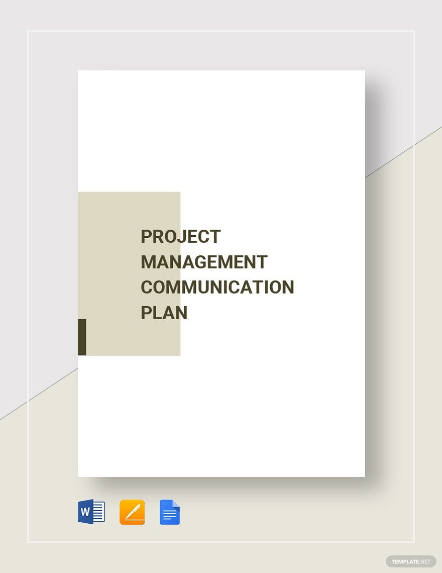 Project Management Communication Plan Template in Word, Google Docs, Apple Pages
