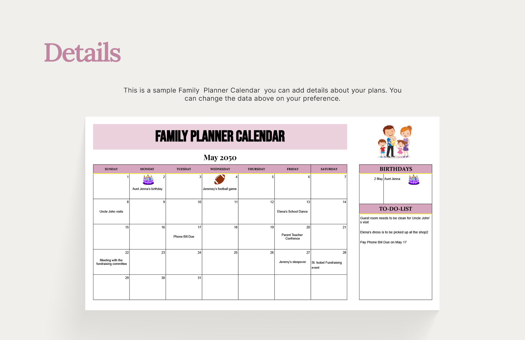 Family Planner Calendar