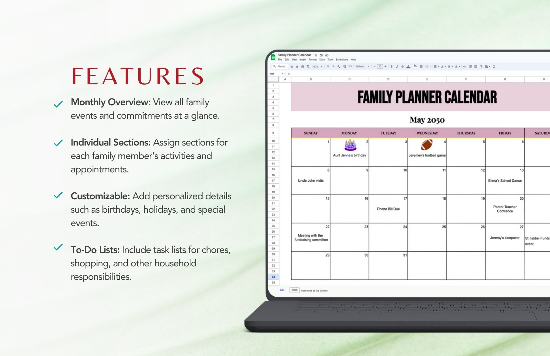 Family Planner Calendar
