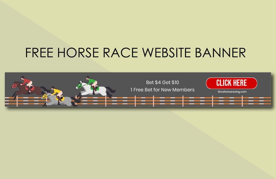 Free Horse Race Website Banner in Illustrator, PSD, EPS, SVG, PNG, JPEG