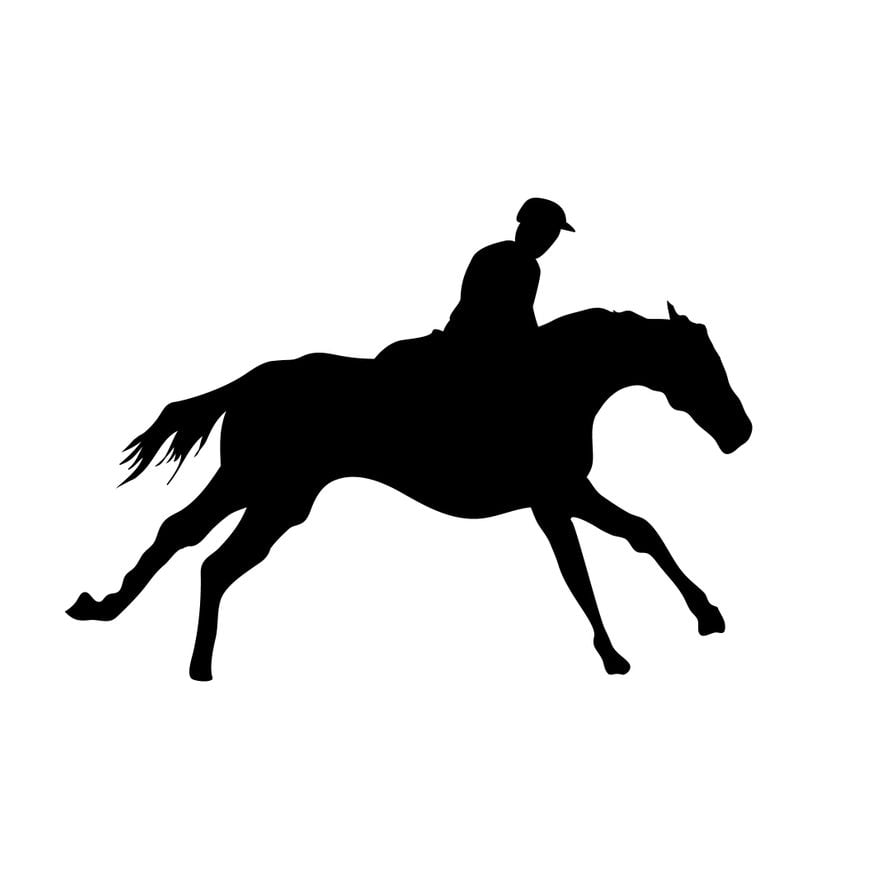 Free Horse Race Silhouette