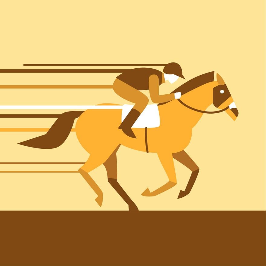 Horse Race Design in Illustrator, PSD, EPS, SVG, JPG, PNG