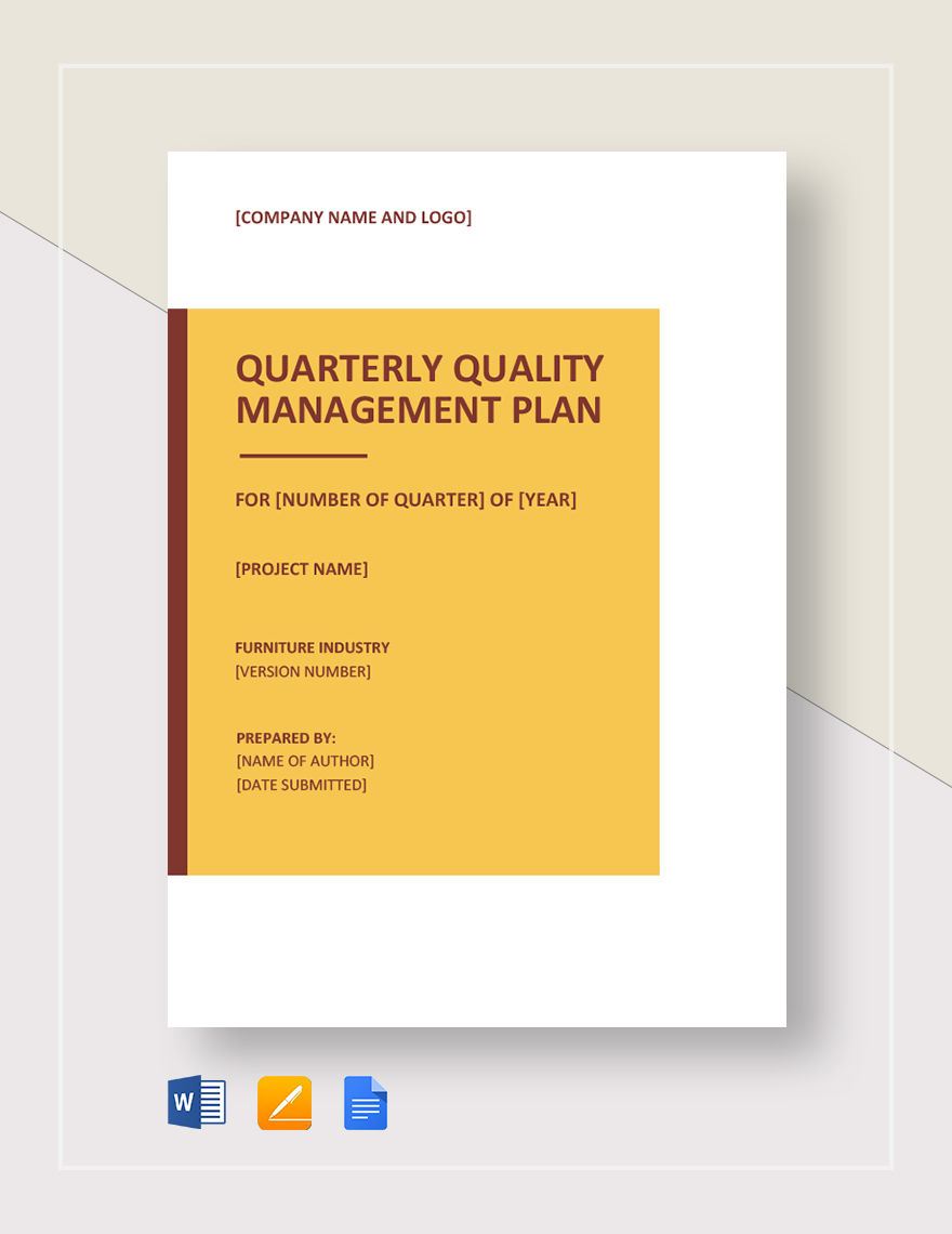 Project Quality Management Plan Template - Google Docs, Word | Template.net