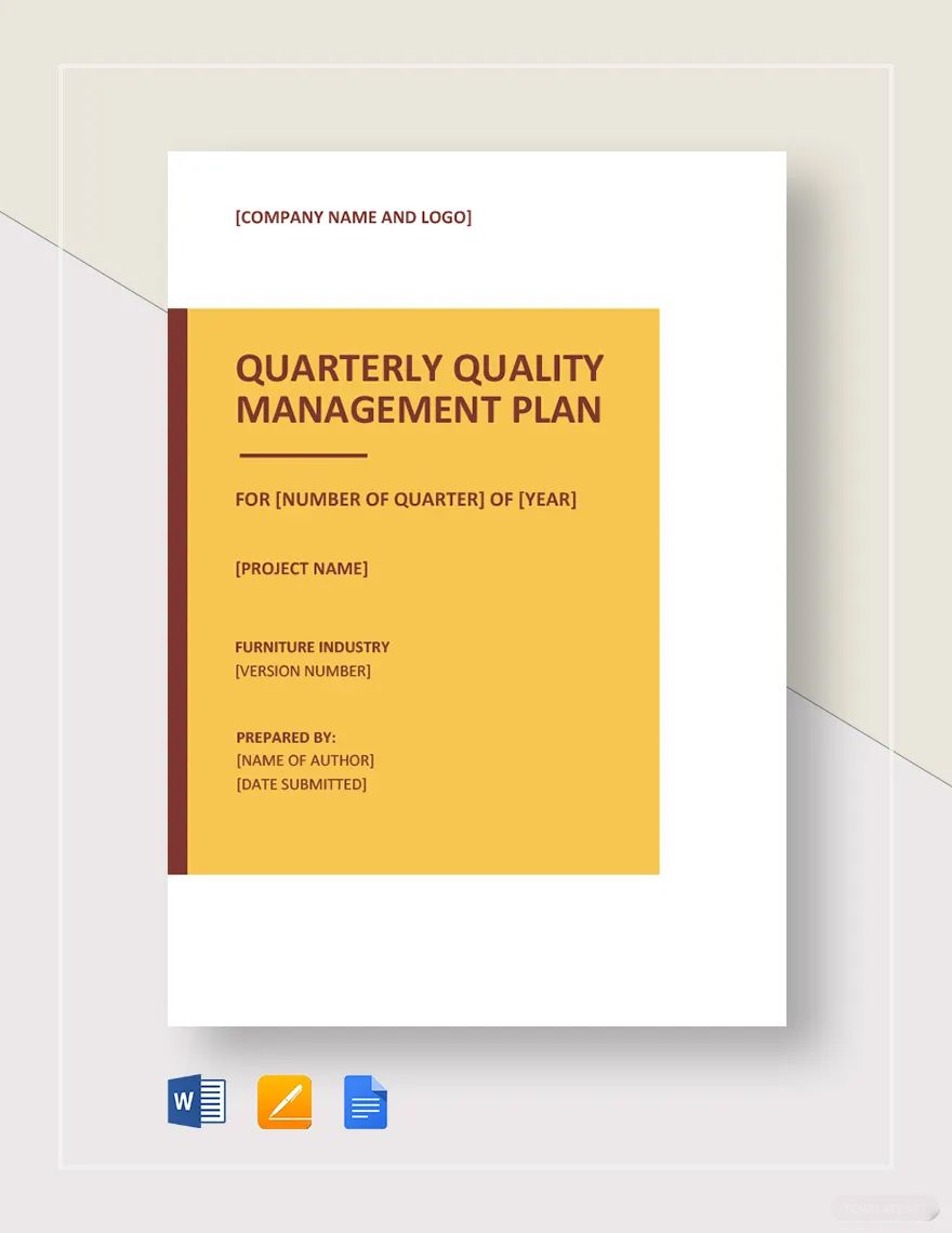 Project Quality Management Plan Template