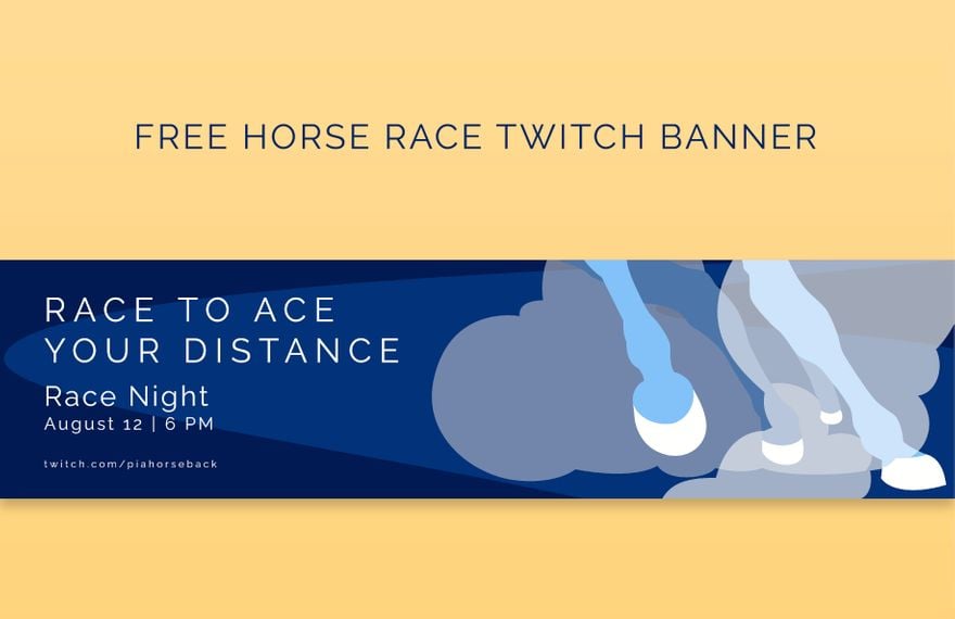 Free Horse Race Twitch Banner in Illustrator, PSD, EPS, SVG, JPG, PNG