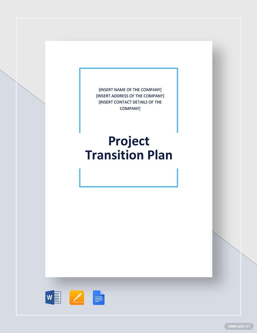 Project Transition Plan Template in Word, Google Docs, Apple Pages