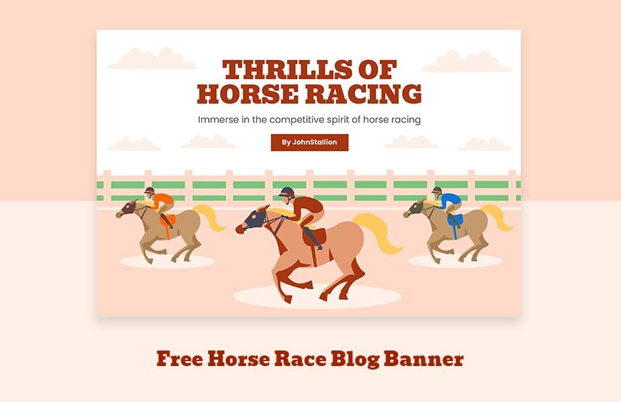 Free Horse Race Blog Banner in Illustrator, PSD, EPS, SVG, JPG, PNG