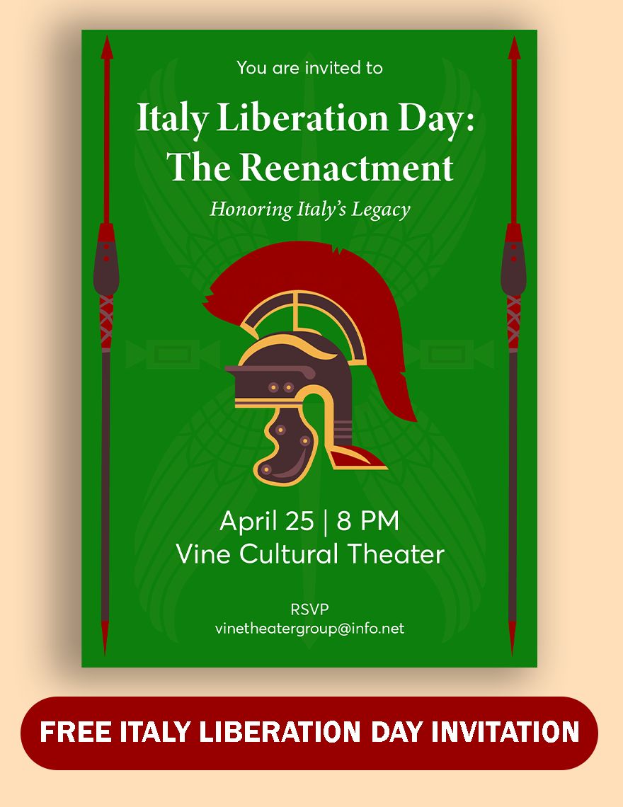 Italy Liberation Day Invitation