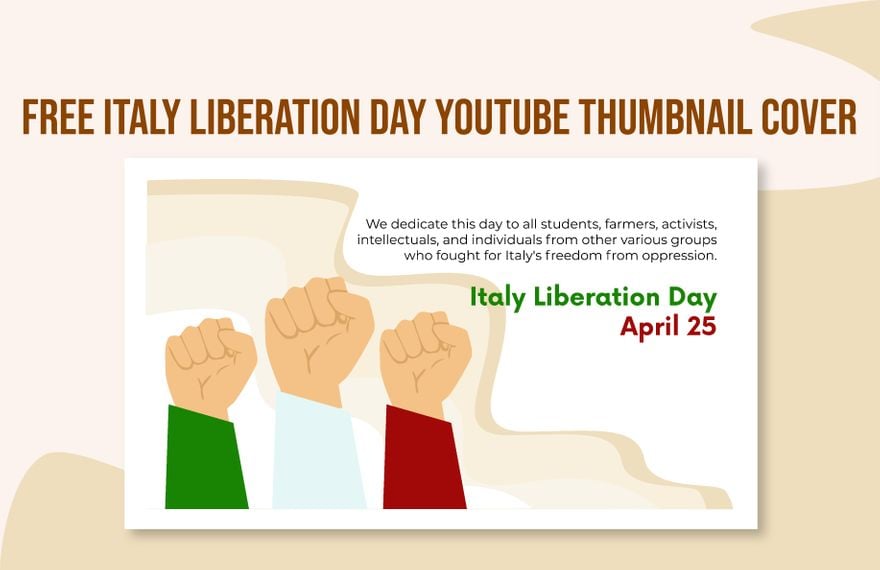 Italy Liberation Day Youtube Thumbnail Cover