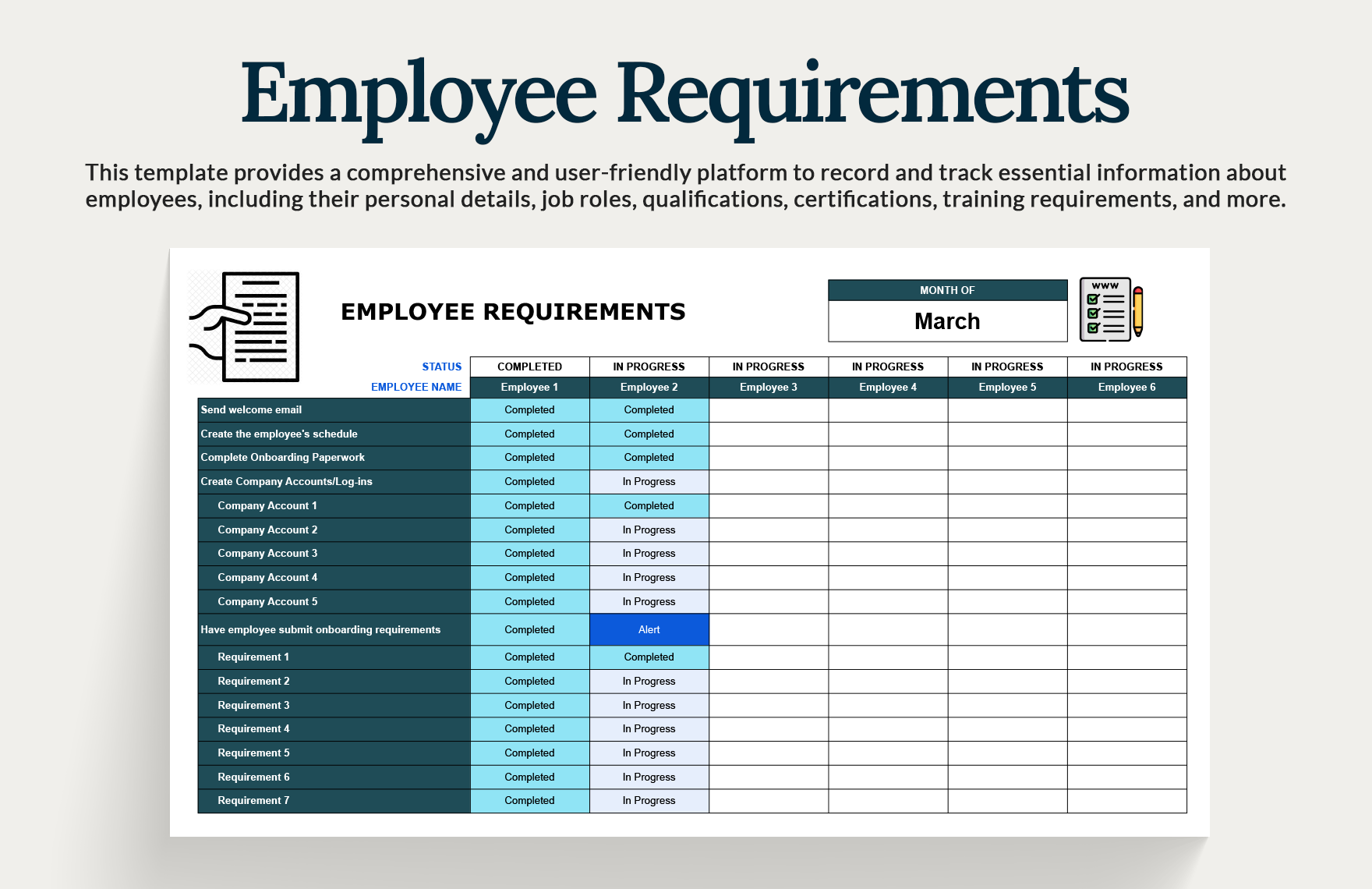requirements management excel template