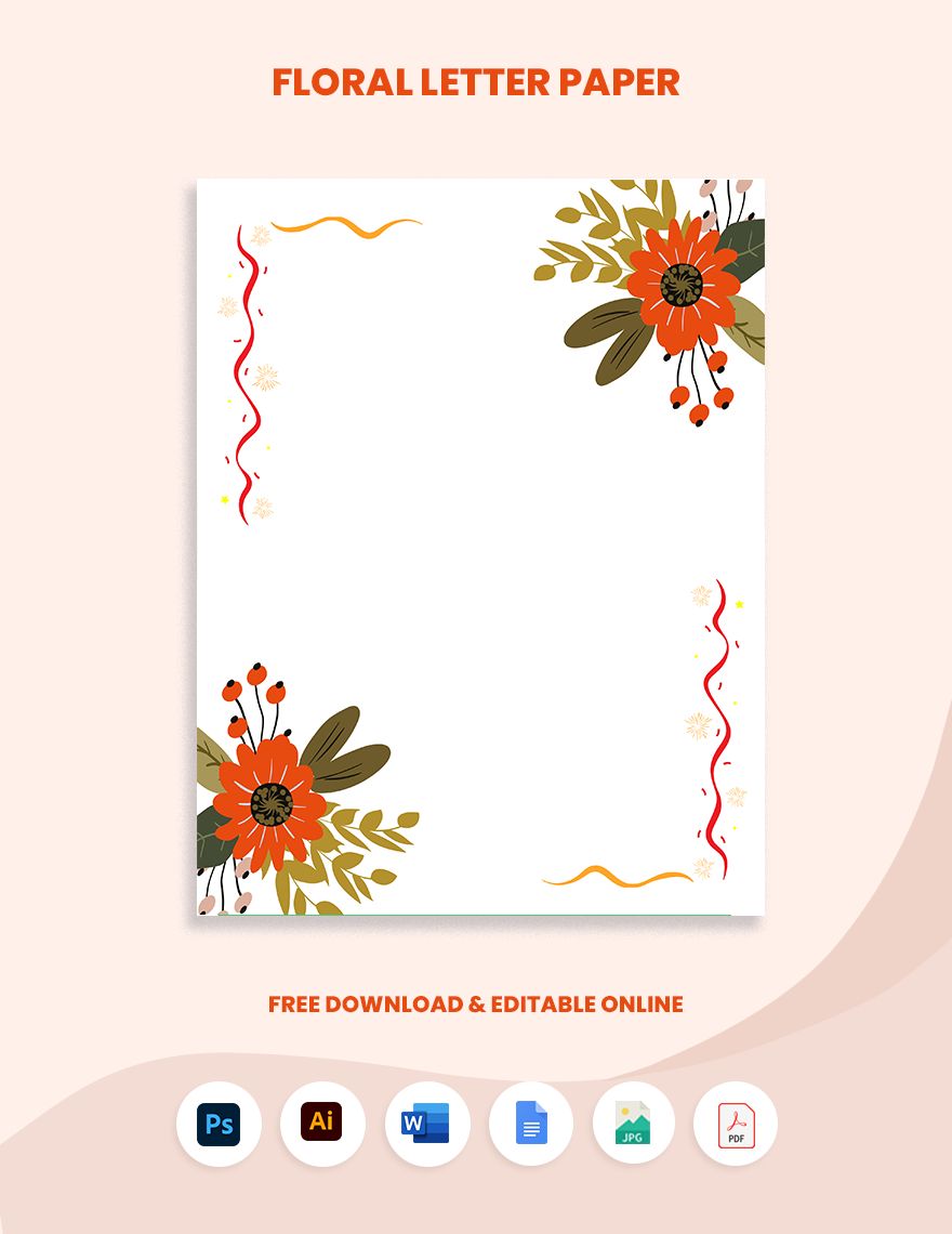 Floral Letter Paper in Word, Google Docs, PDF, Illustrator, PSD, JPEG