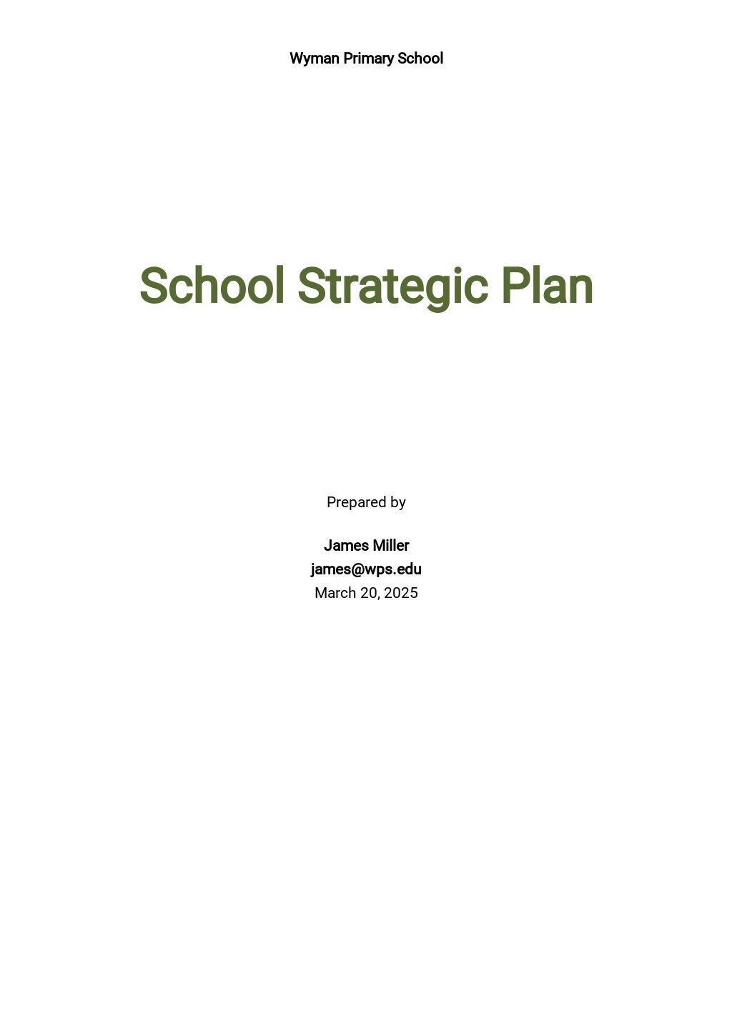 School Strategic Plan Template - Google Docs, Word, Apple Pages, PDF