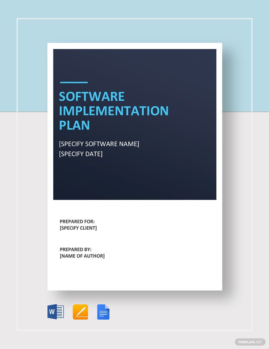Software Implementation Plan 