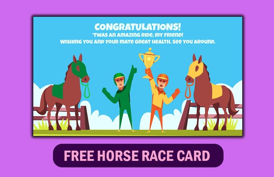 Free Horse Race Card in Word, Illustrator, PSD, EPS, SVG, JPG, PNG