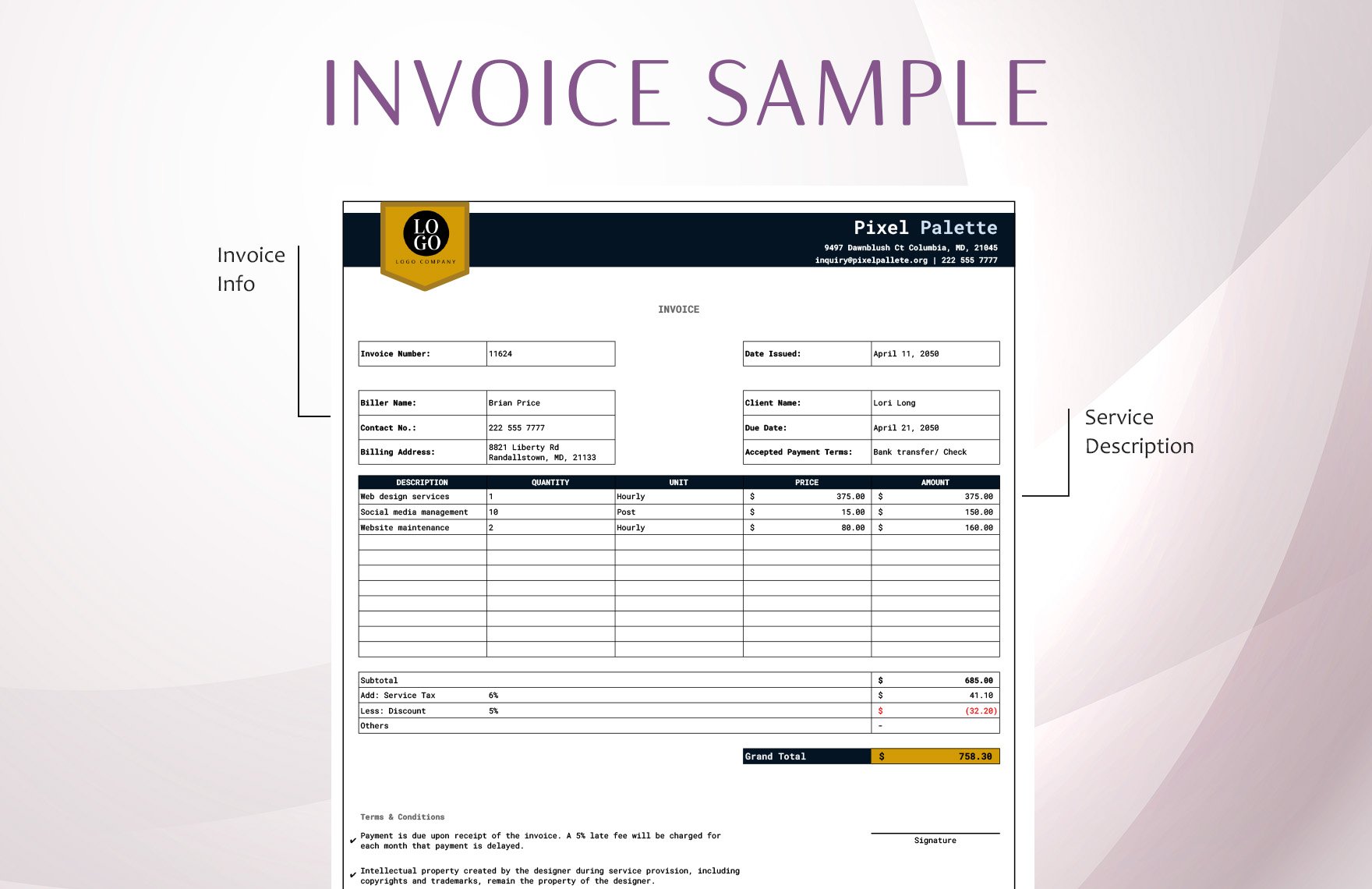 Invoice Sample Template