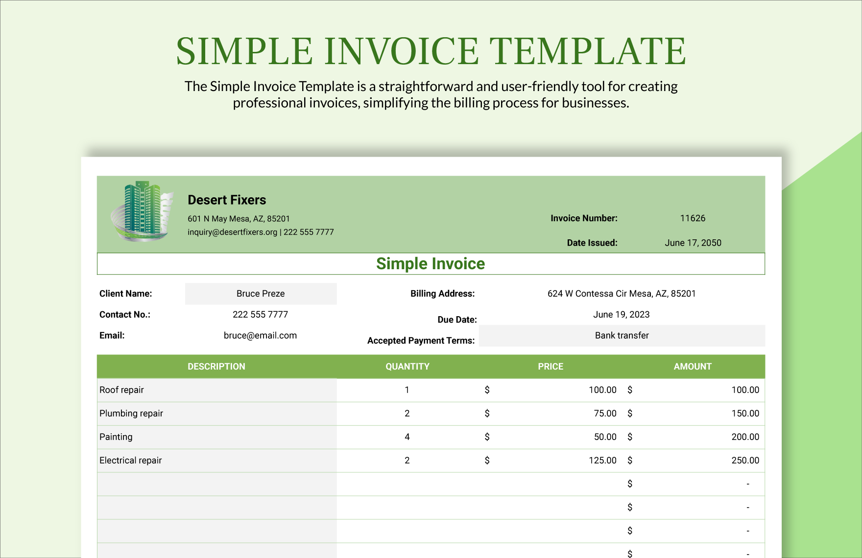 Simple Invoice Template