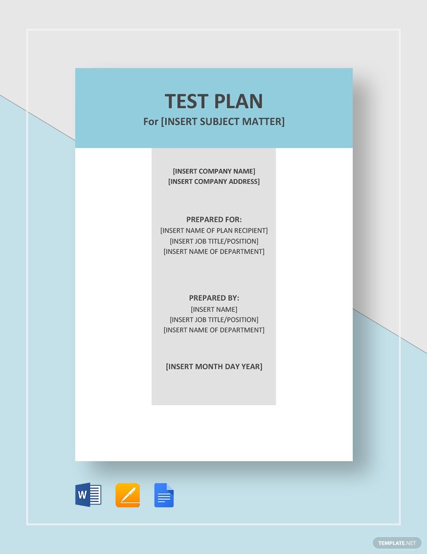 Test Plan Template Download In Word Google Docs Template