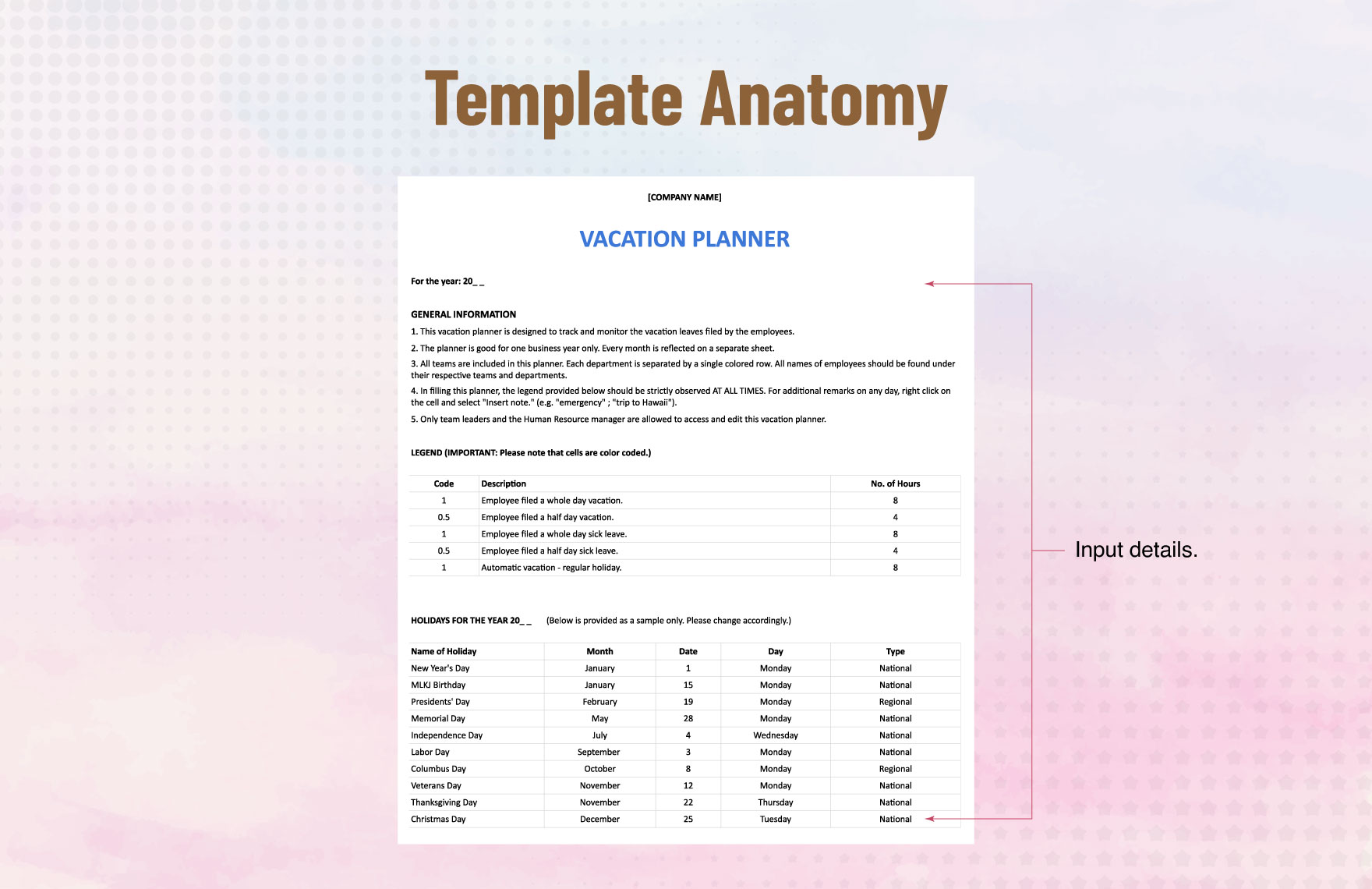 Vacation Planner Template