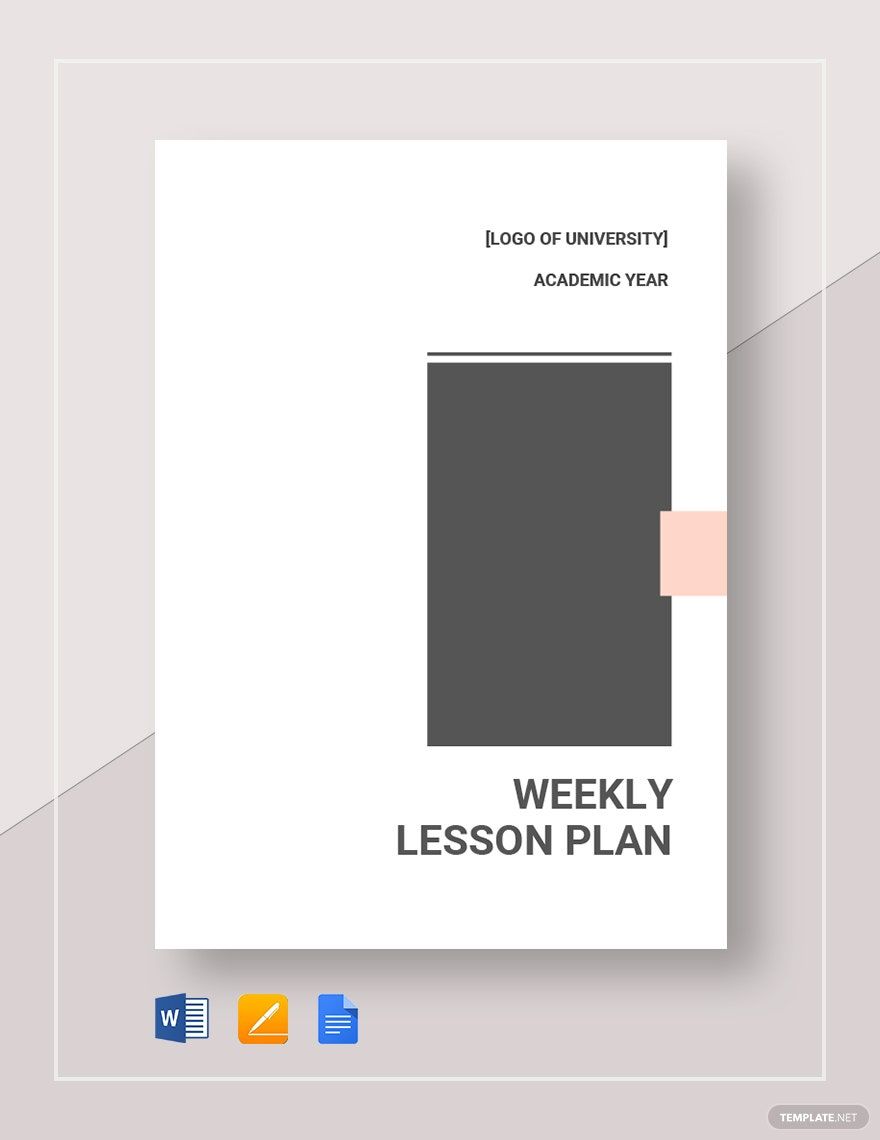 Weekly Lesson Plan Template