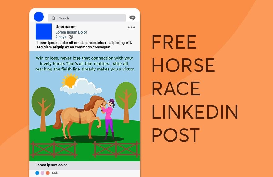 Free Horse Race Linkedin Post in Illustrator, PSD, EPS, SVG, JPG, PNG