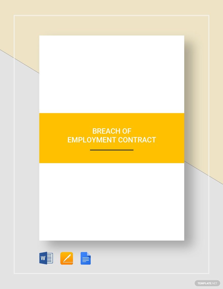 Free Breach of Employment Contract Template