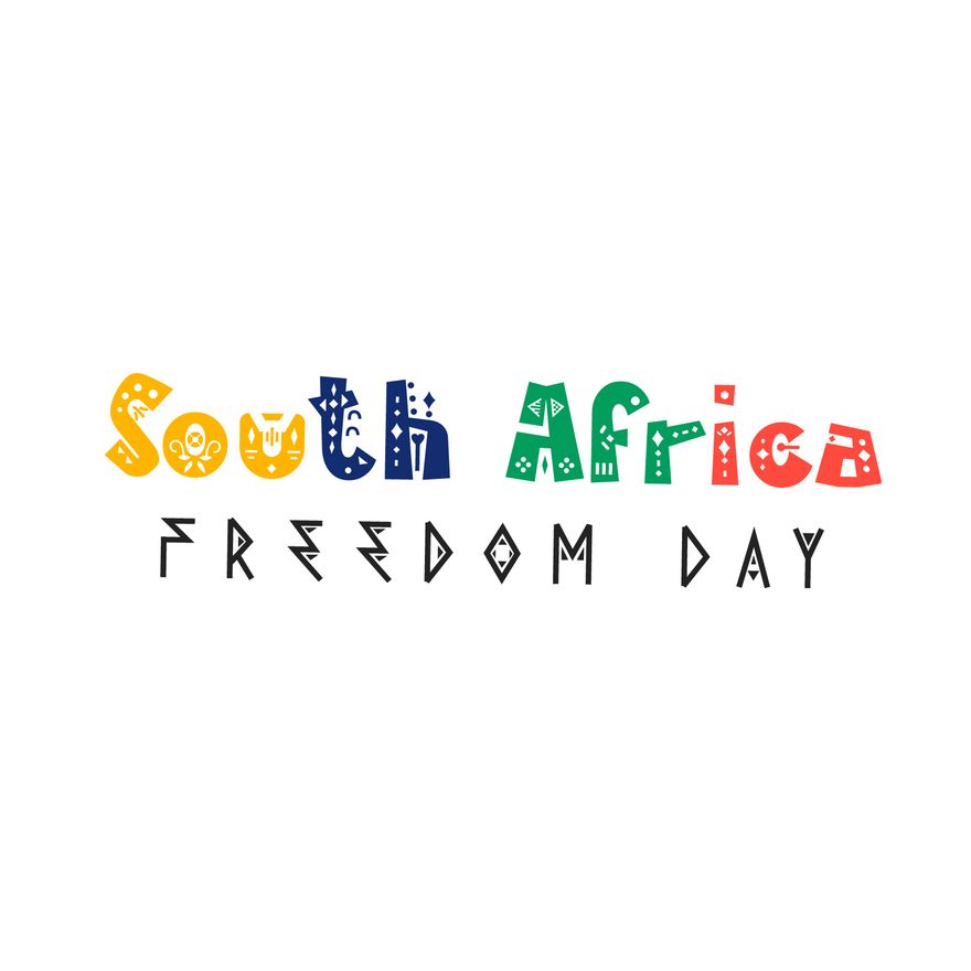 South Africa Freedom Day Text Effect