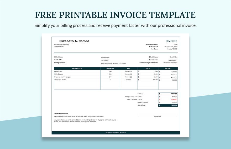 Free Printable Flower Shop Invoice Template - Google Sheets ...