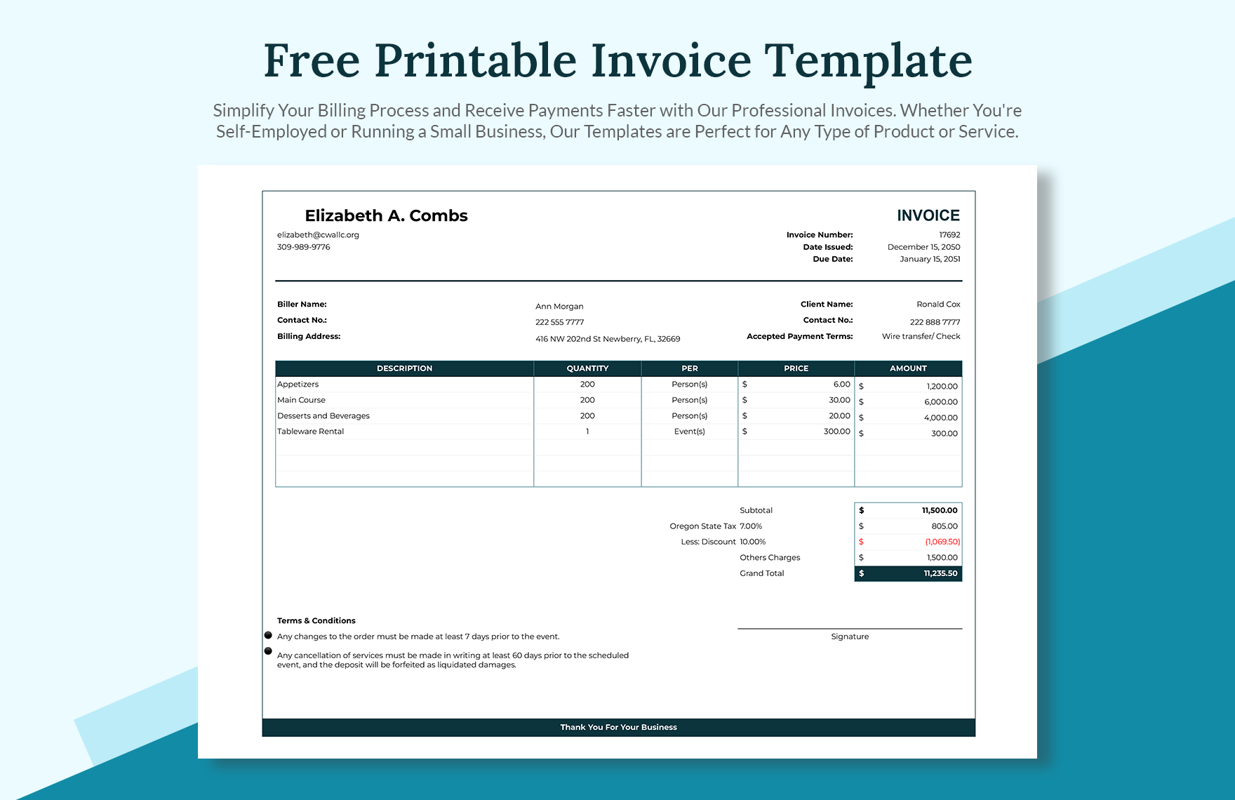 Printable Invoice Template
