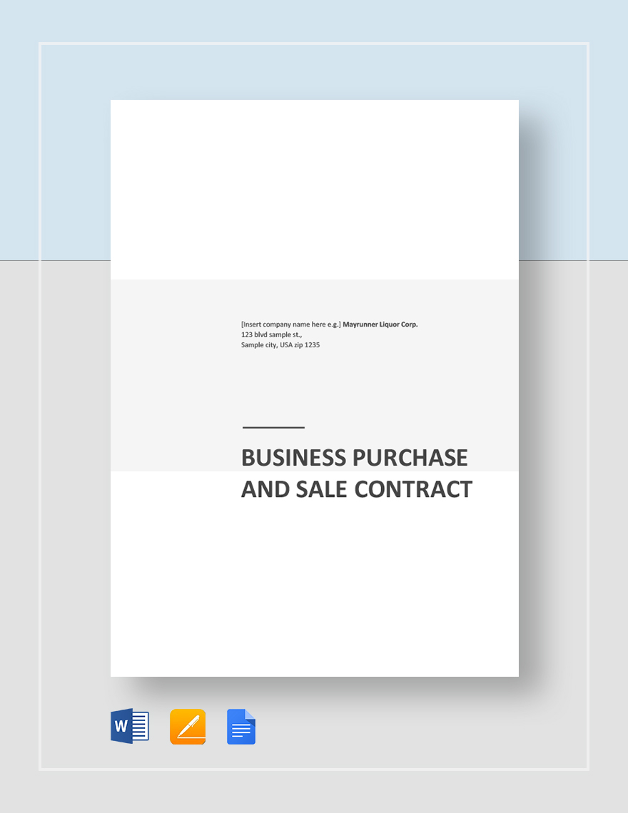 Business Purchase and Sale Contract