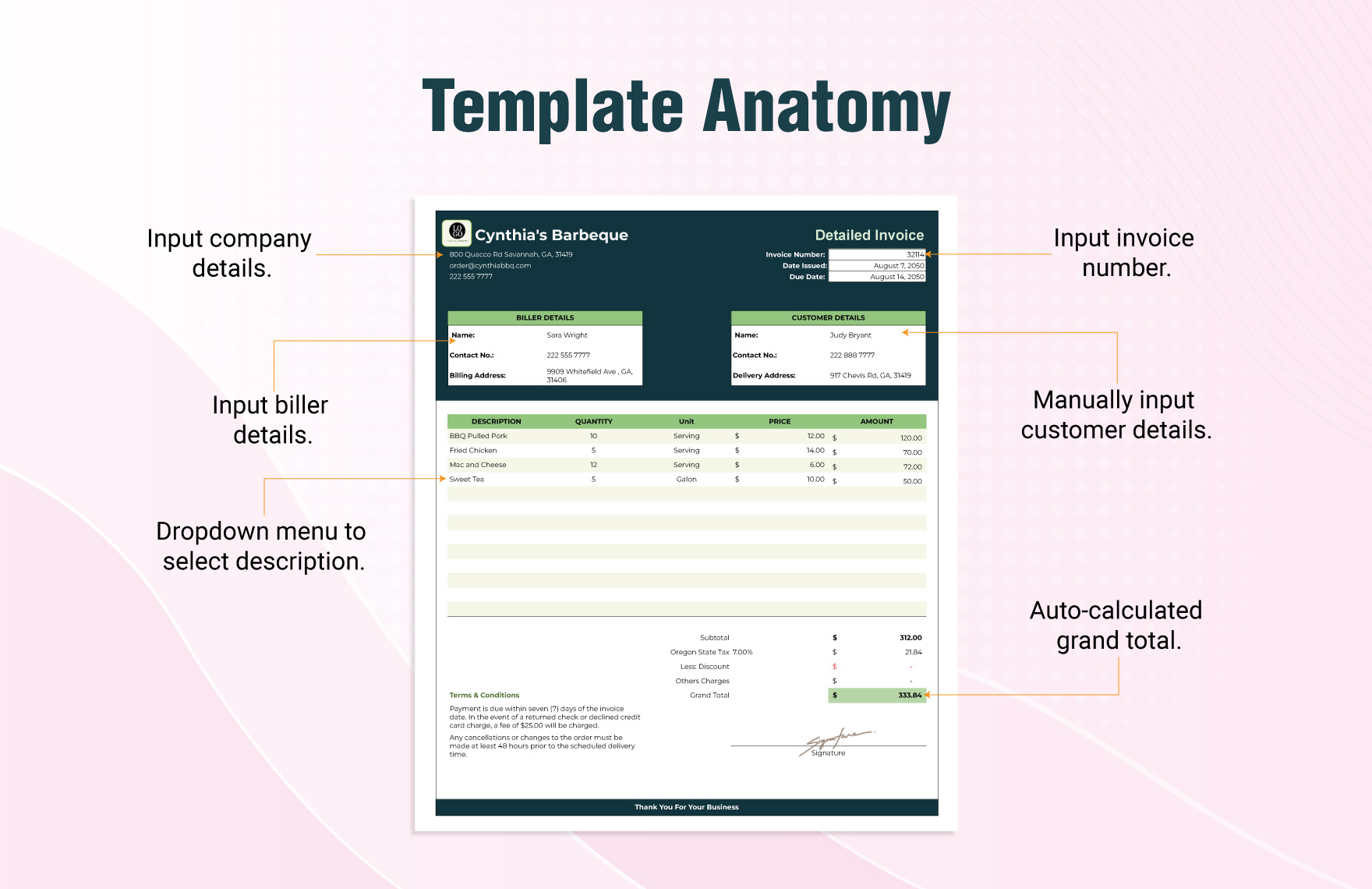 Detailed Invoice Template