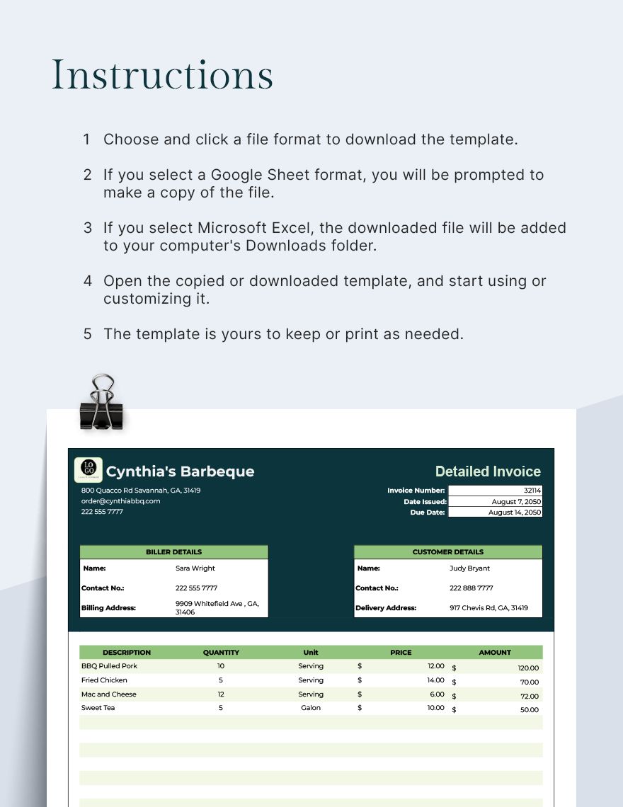 Detailed Invoice Template Google Sheets Excel Template net
