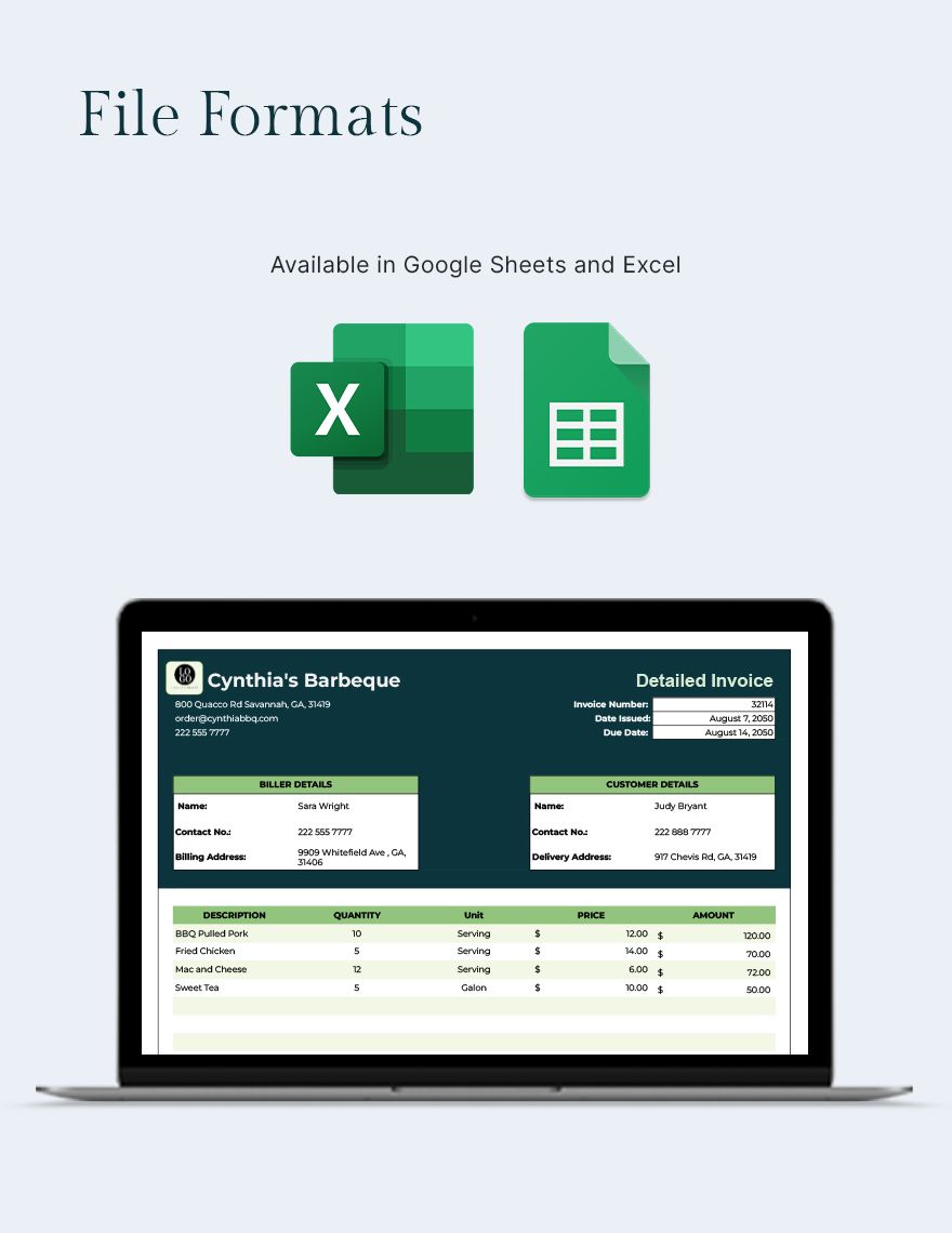Detailed Invoice Template Google Sheets Excel Template net