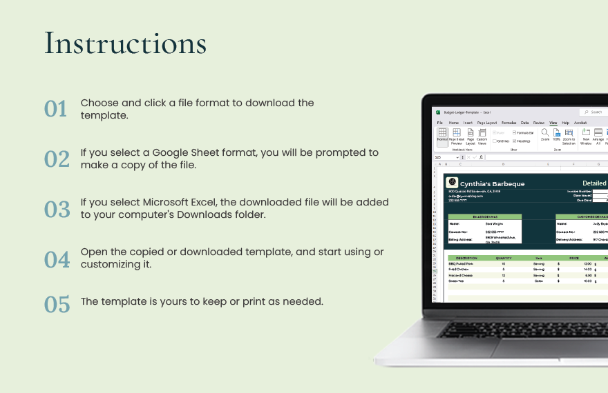 Detailed Invoice Template