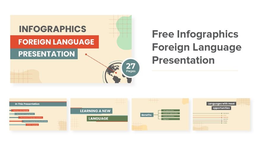 Free Infographics Foreign Language Presentation in PDF, PowerPoint, Google Slides