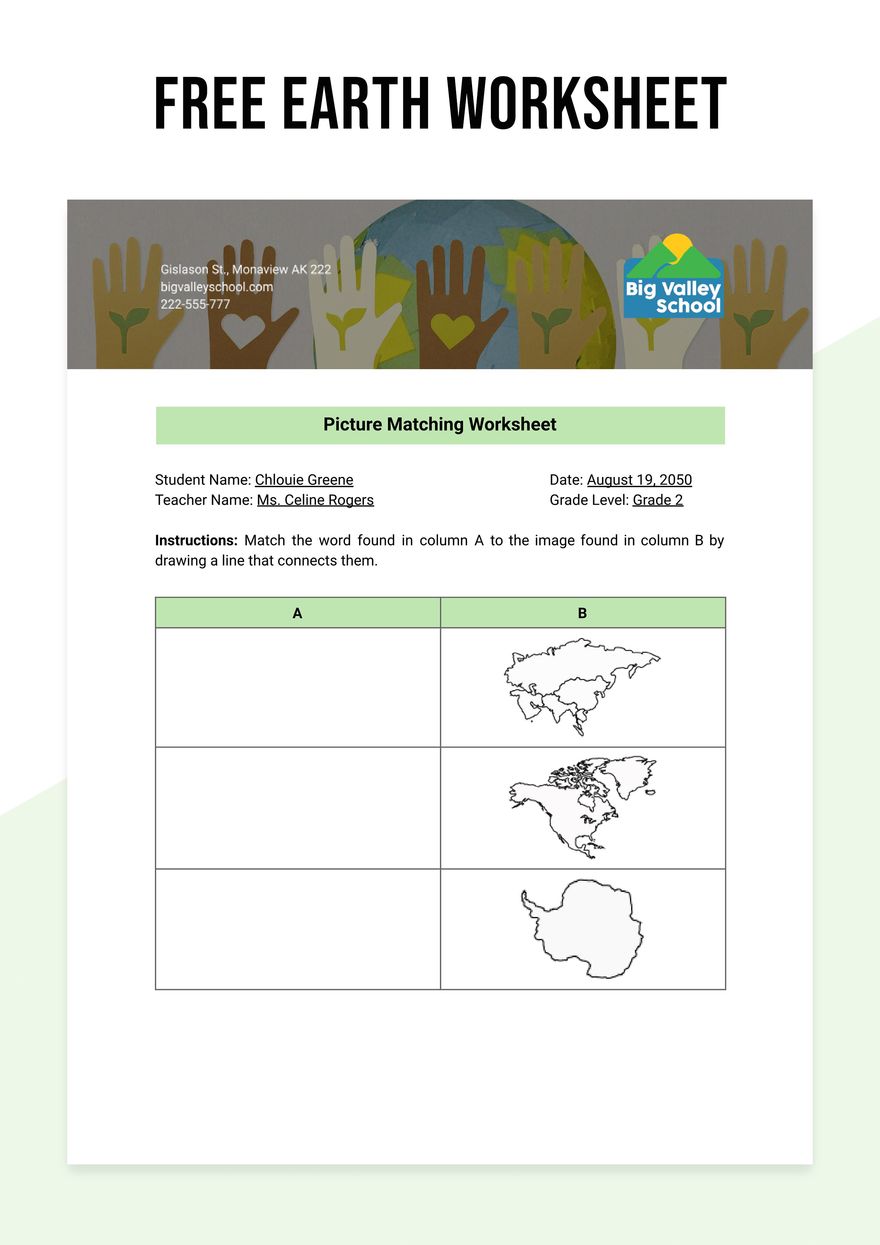 Earth Worksheet in Word, PDF, Google Docs - Download | Template.net