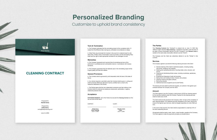Cleaning Contract Template